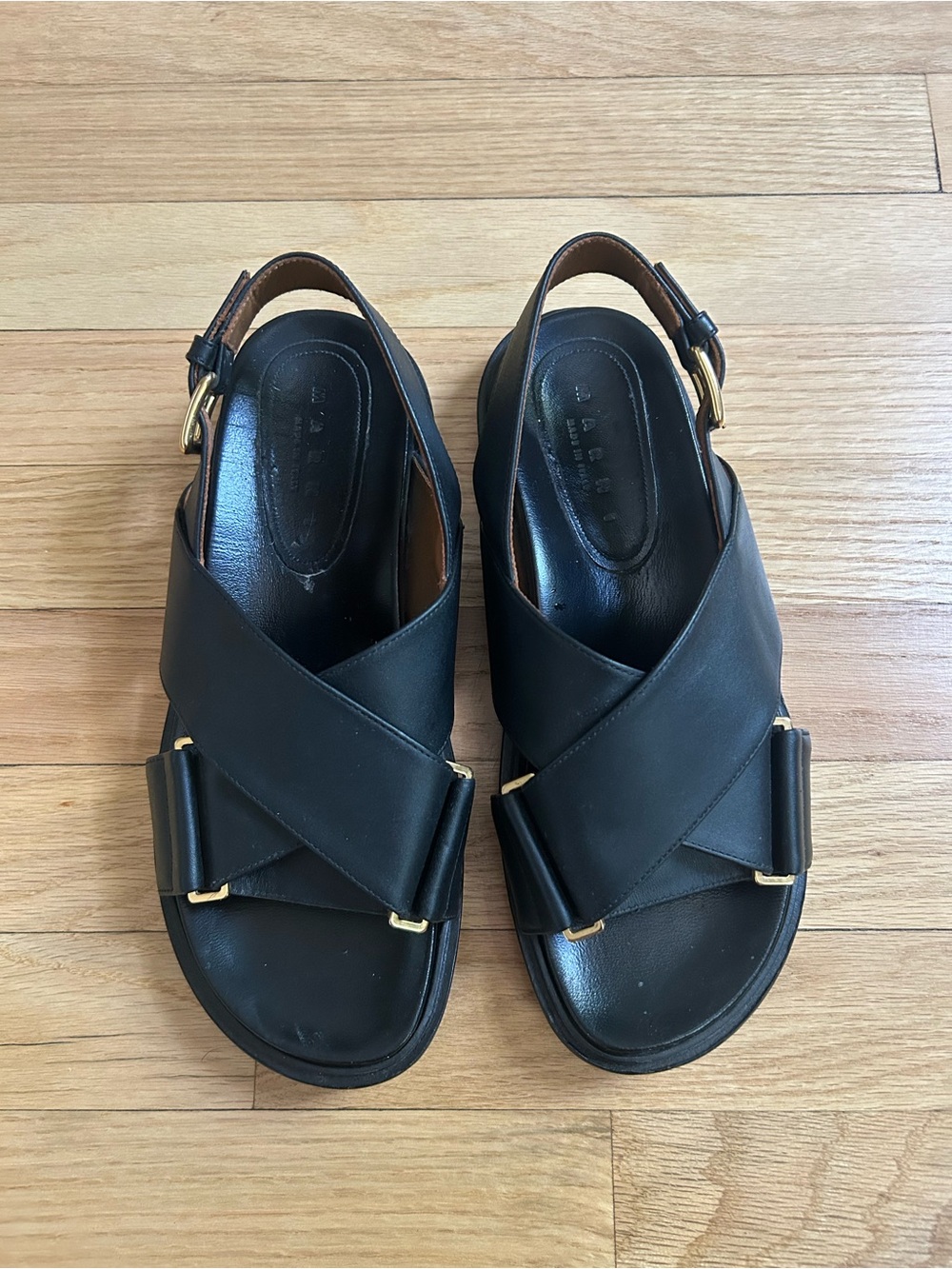 Marni Fussbett Crisscross Slingback Sandals